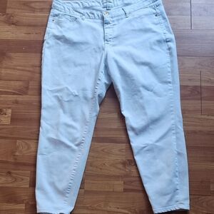 Vintage America Boho Skinny Ankle Jeans 16x33 White Stretch Denim